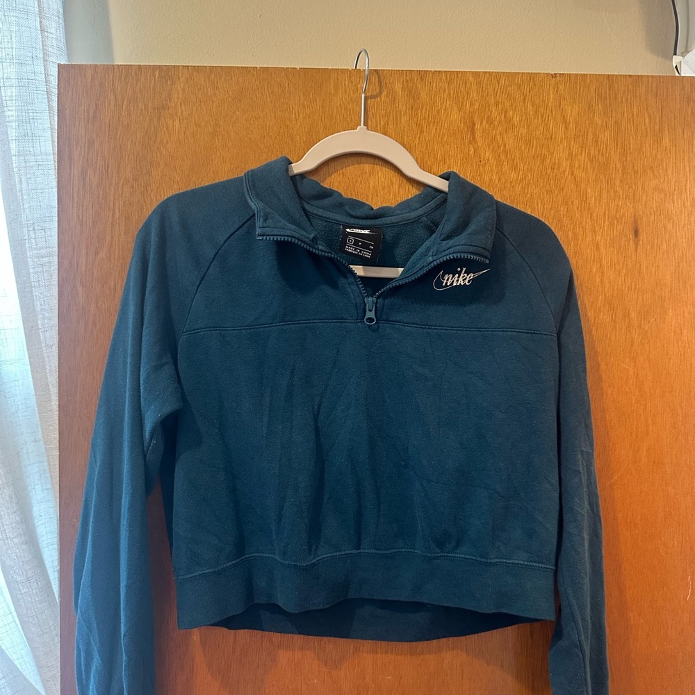 Nike Women's Dark Teal Quarter-Zip Sweatshirt